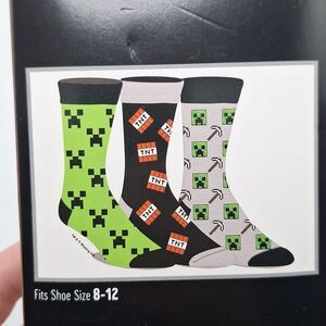 Minecraft crew socks tnt 3 pair gamer socks
